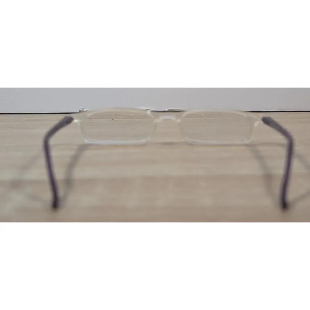 Optx 20/20 Fashion Reader Glasses +2.00 Clear Frame Purple Arms